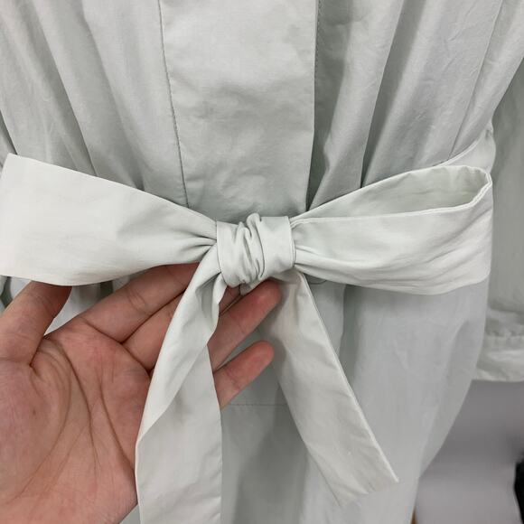 Salvatore Ferragamo Dress Women 46 US 10 Pale Mint Belted Half Snap Button Notch - Picture 3 of 16